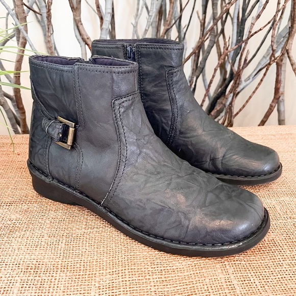 Clarks Niki Star Q Blue Leather Ankle Boots Size 9 Women’s #6874 - Picture 1 of 10